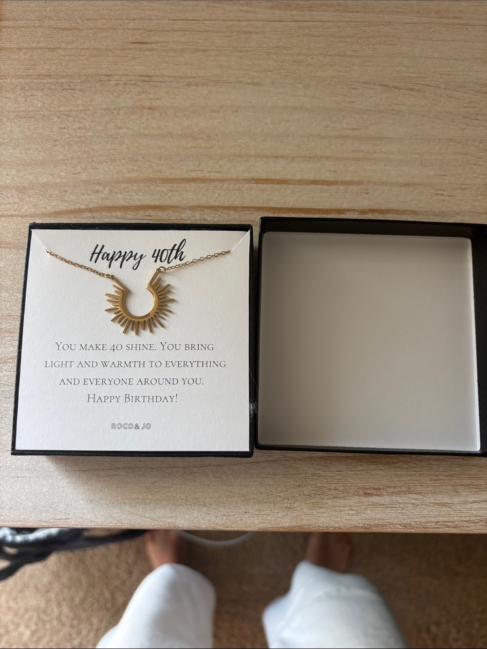 Gold Sunburst Necklace - 40th Birthday Gift